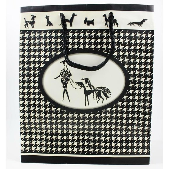 Present Perfect B&W Houndstooth Fashionable Ladies & Dogs Gift Bags Lot of 3 - Picture 2 of 11